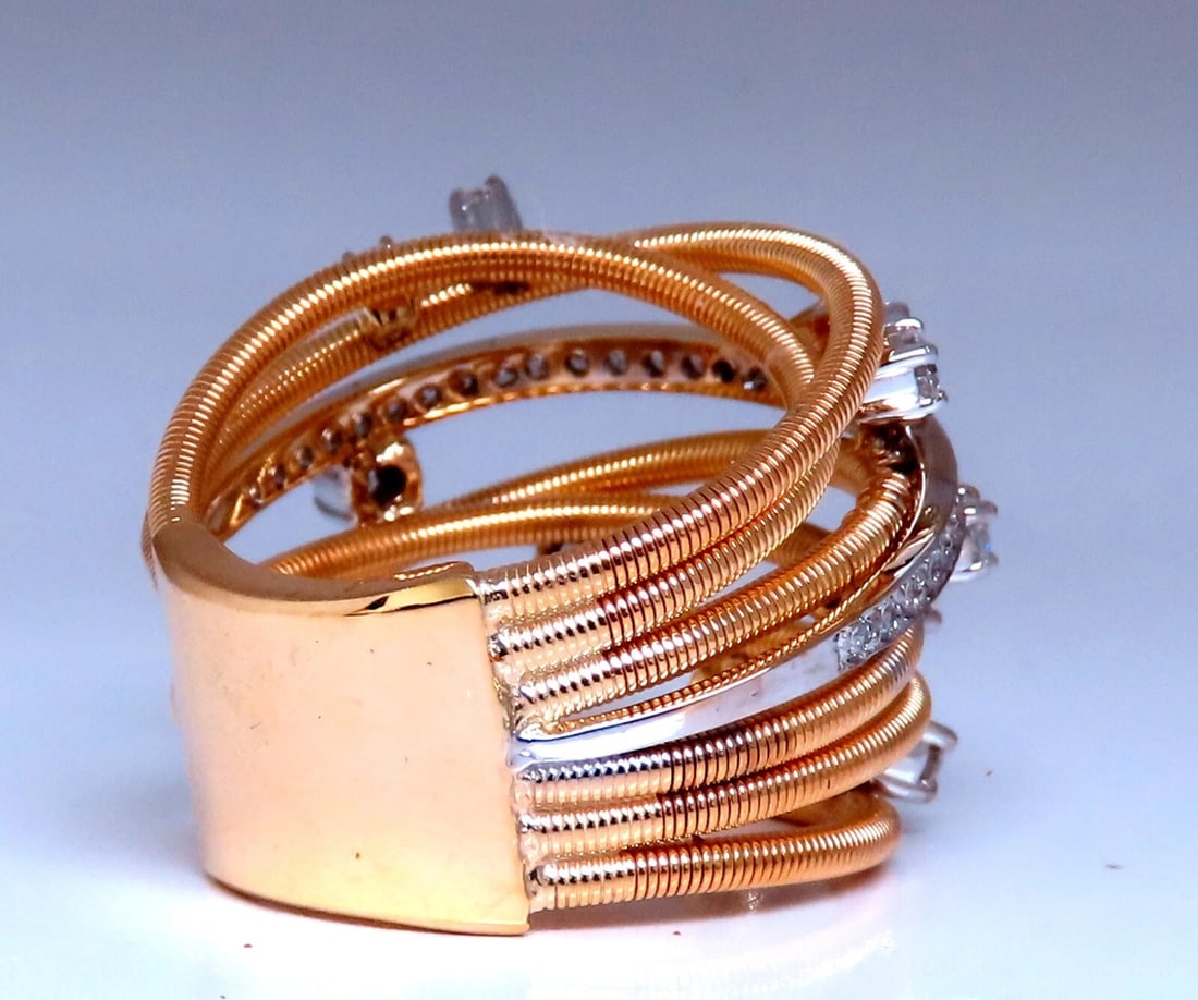 1.02ct Natural Diamonds On Coil Wire Wrap Ring 14kt Gold *v - 5