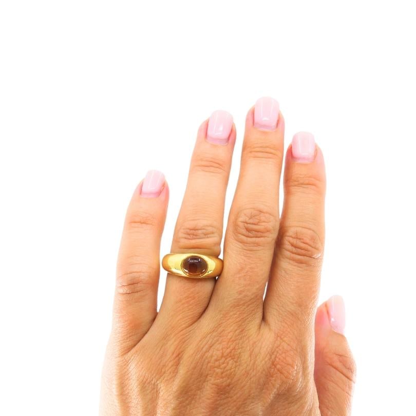Tiffany & Co. 18K Gold Citrine Cabochon Ring - 2