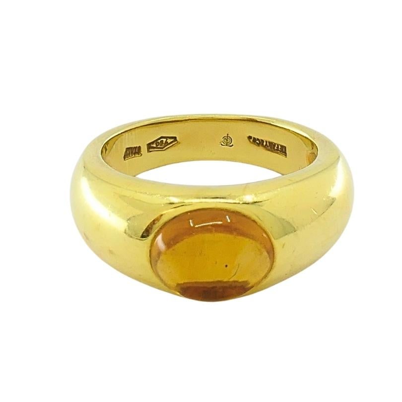 Tiffany & Co. 18K Gold Citrine Cabochon Ring - 3