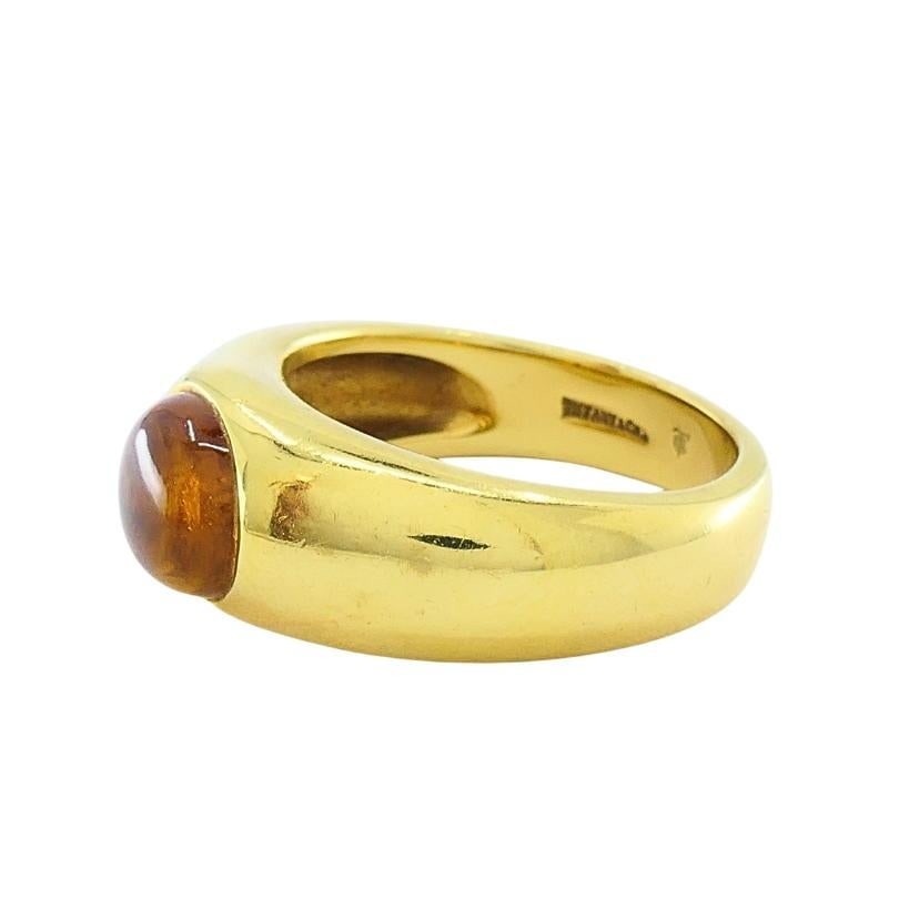 Tiffany & Co. 18K Gold Citrine Cabochon Ring - 4