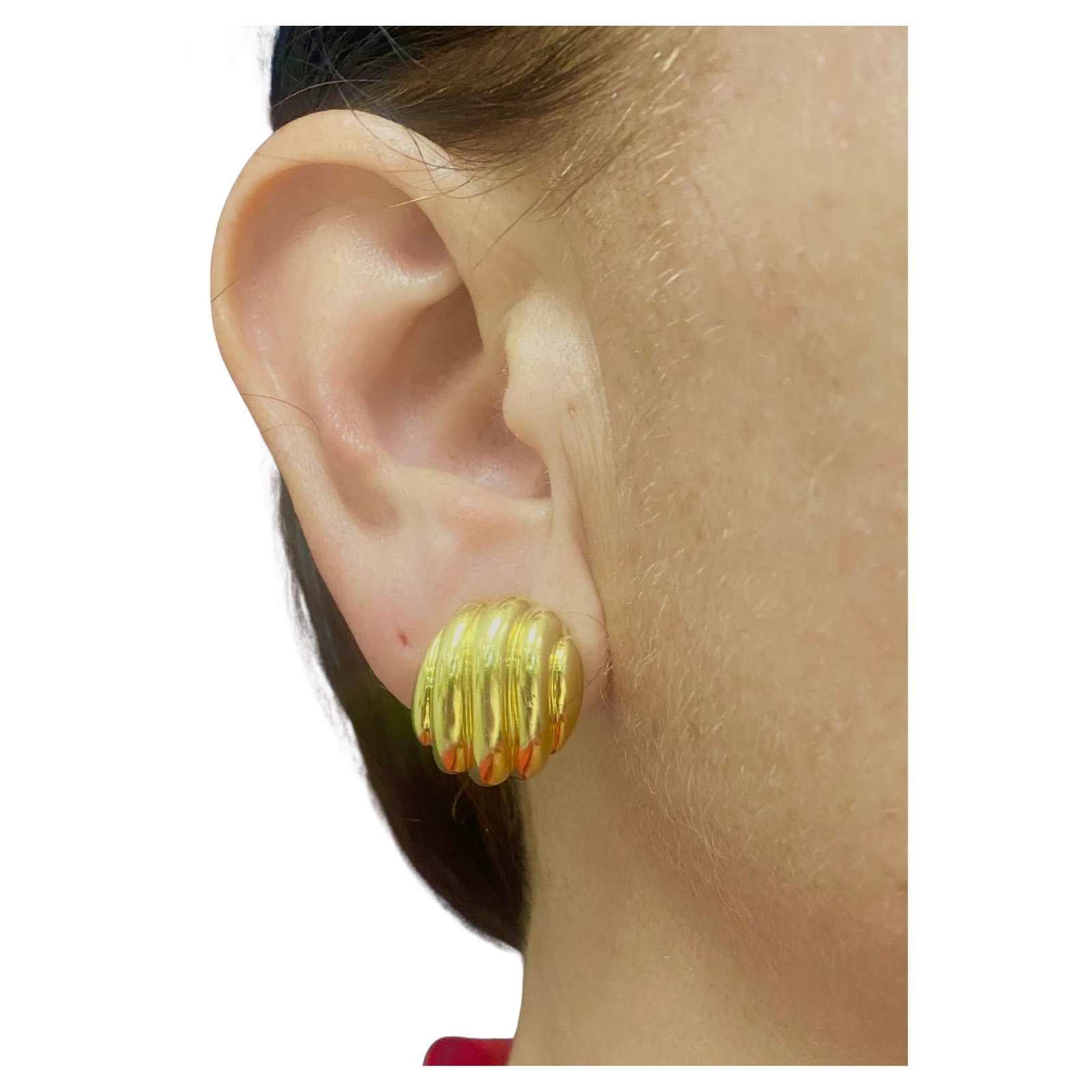 Cartier Earrings 18k Gold Shell Design - 2