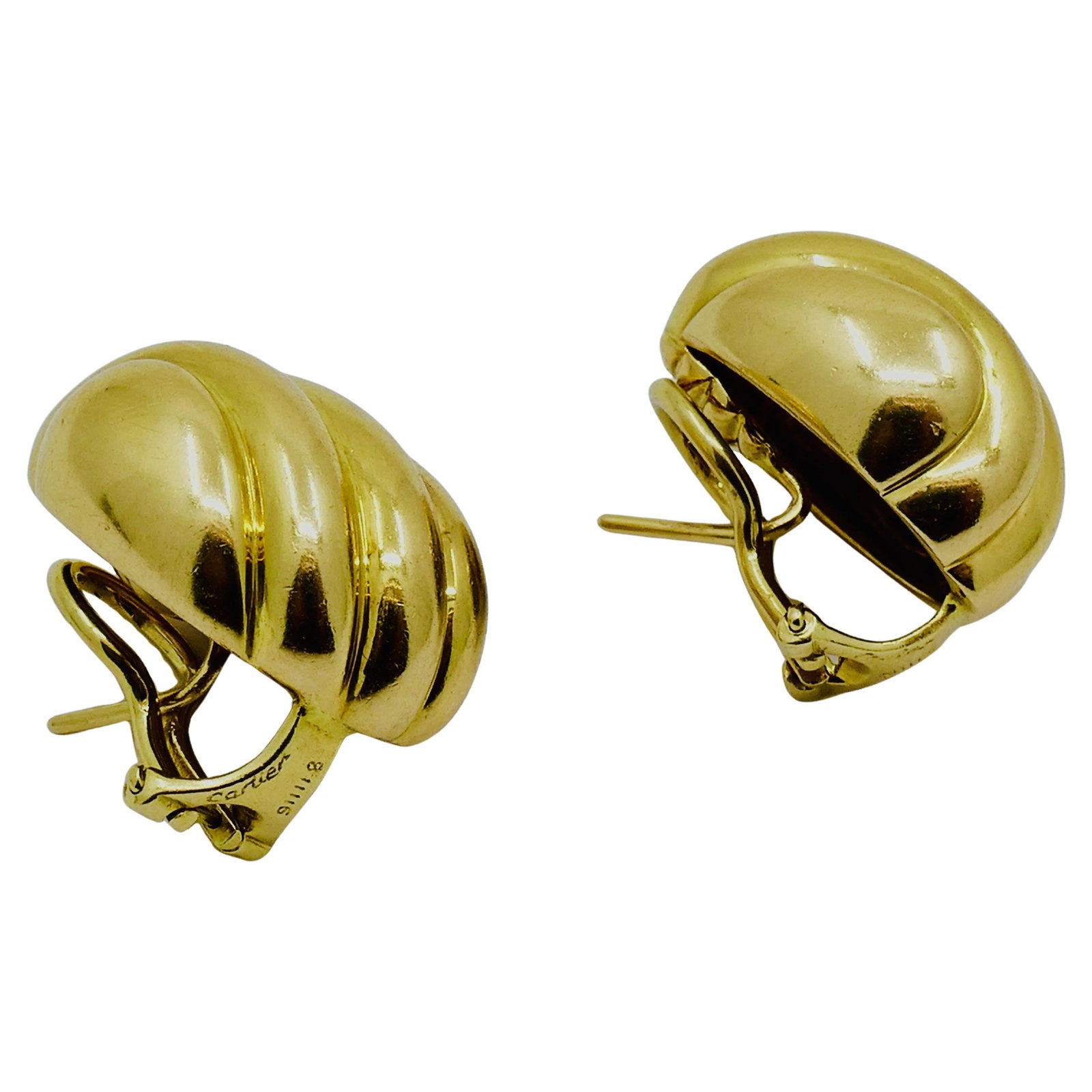 Cartier Earrings 18k Gold Shell Design - 3