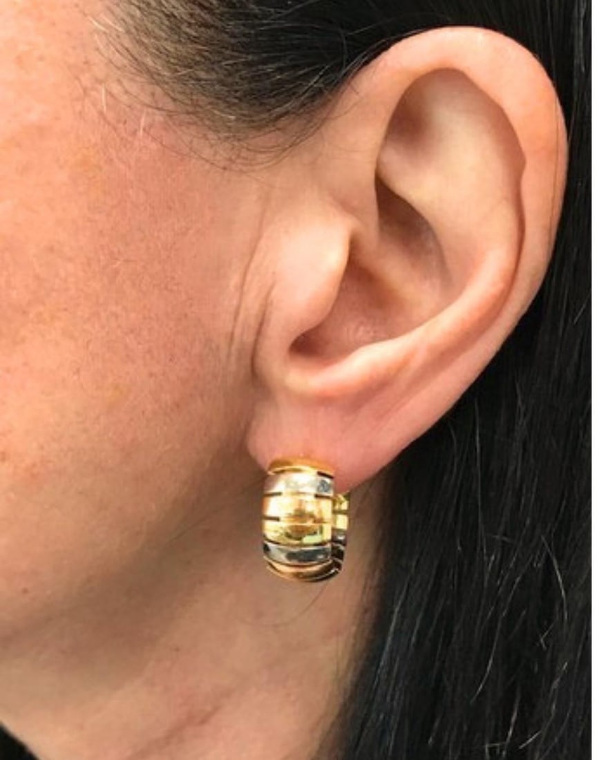 Cartier Hoop earrings Tubogas Design 18k Tri-Color Gold - 2