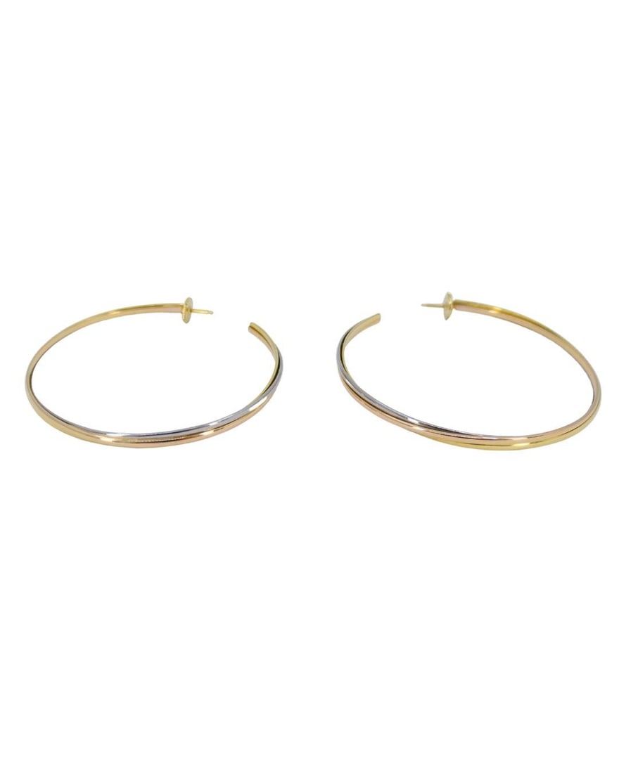 Cartier Trinity Hoop Earrings Tri-Color Gold - 2
