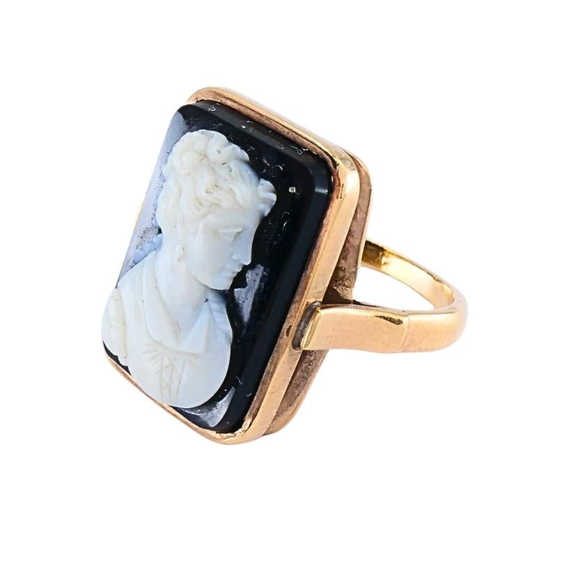 Antique Ring 14k Carved Cameo - 4