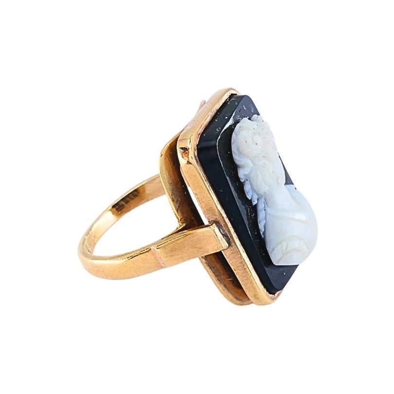 Antique Ring 14k Carved Cameo - 5
