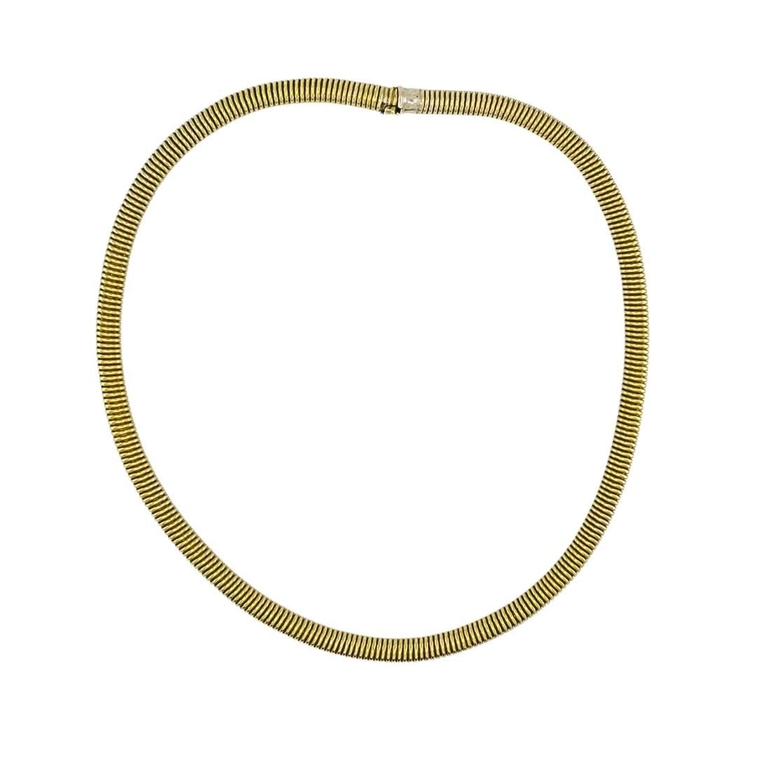 Vintage French 18k Gold Tubogas Coil Necklace - 3