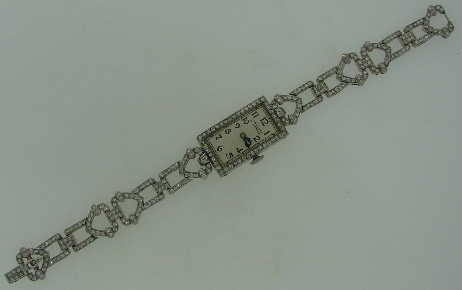 Van Cleef & Arpels Ladies Art Deco Wristwatch Platinum Diamond Manual Wind - 3