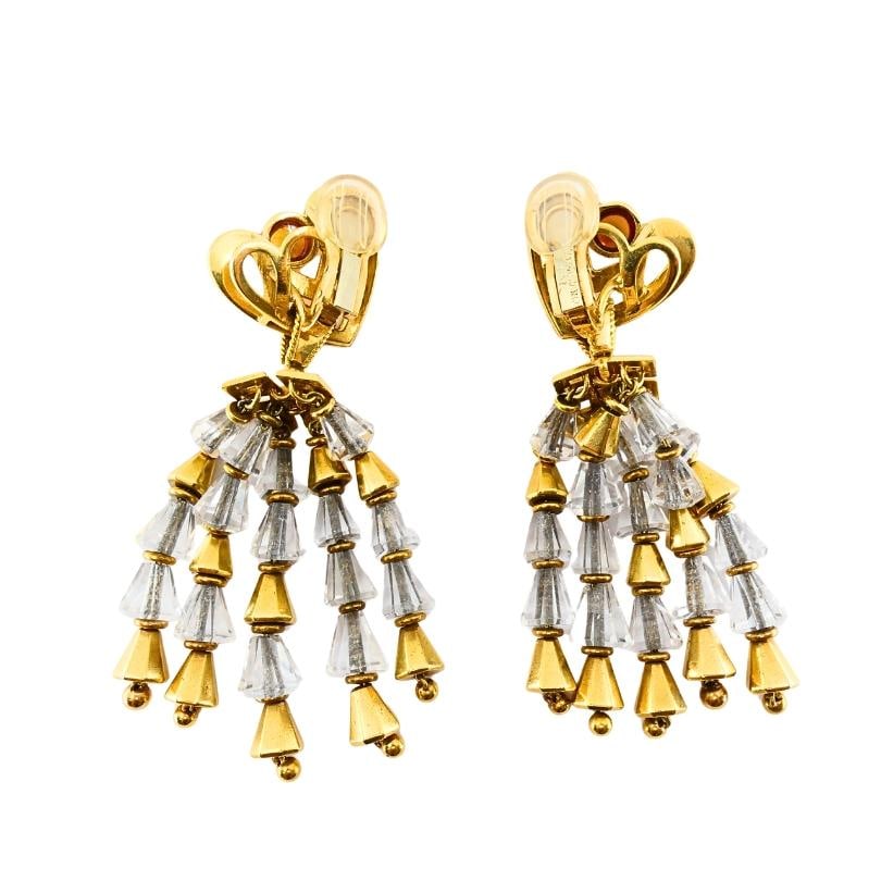 1950's Fred Leighton Yellow Gold, Citrine & Rock Crystal Dangle Earrings - 5