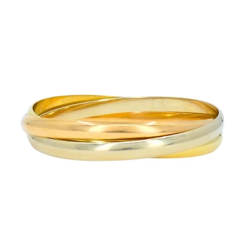 Cartier Trinity Bracelet 18k Yellow White Rose Gold Estate Jewelry - 3