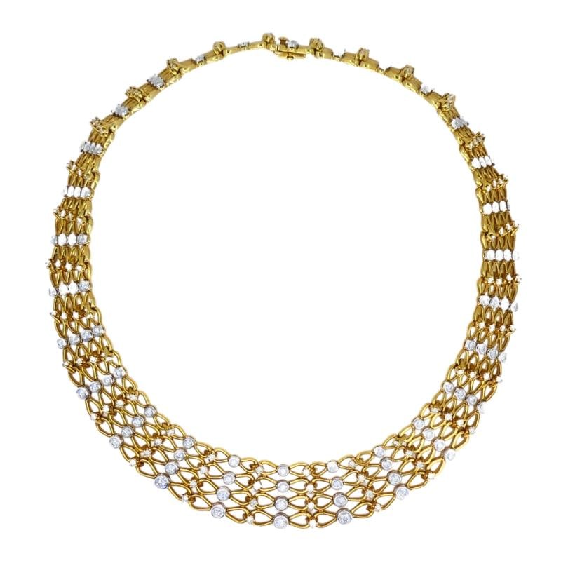 Vintage Tiffany & Co. Collar Necklace Gold Platinum Diamond Estate Jewelry - 5