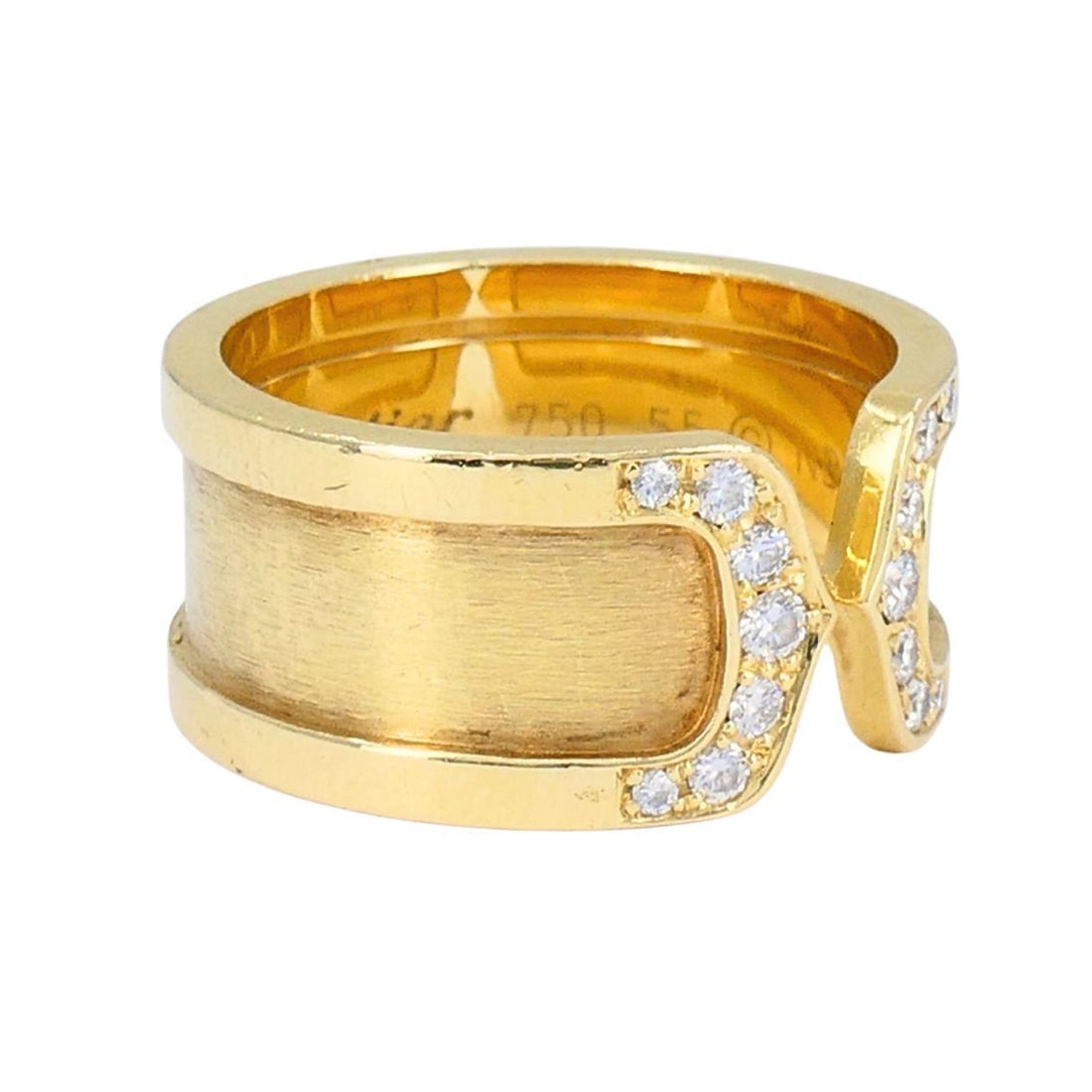 Cartier C de Cartier 18k Yellow Gold Diamond Band Ring - 3