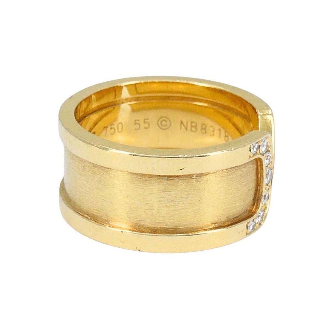 Cartier C de Cartier 18k Yellow Gold Diamond Band Ring - 4