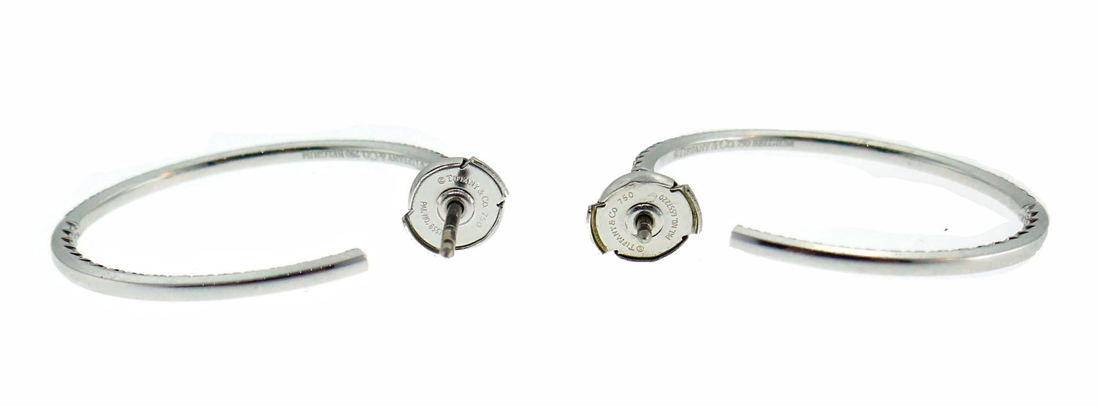 Tiffany & Co. Diamond White Gold Hoop Earrings - 2