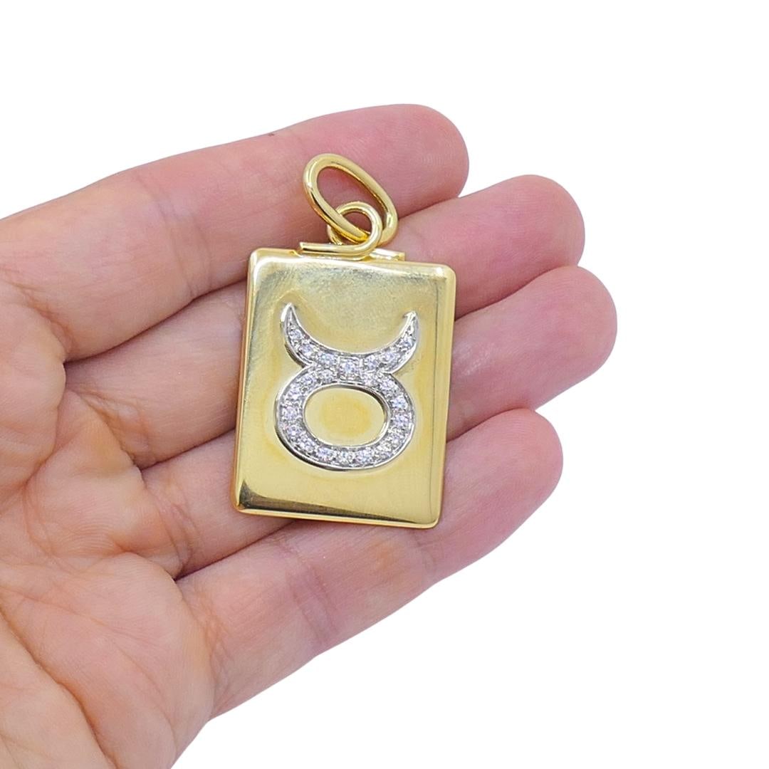 Pomellato 18k Gold Diamond Taurus Zodiac Pendant - 2