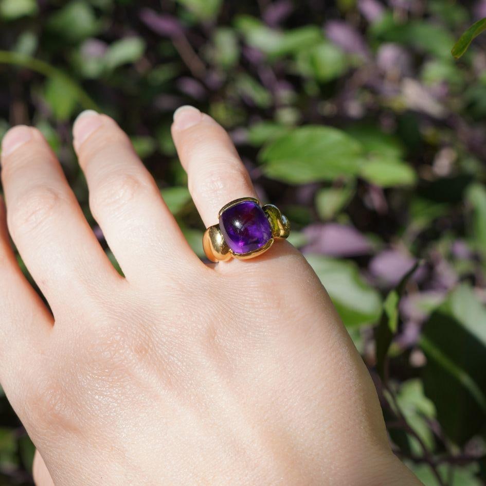 Gucci 18k Gold Amethyst Ring 6.5 - 2