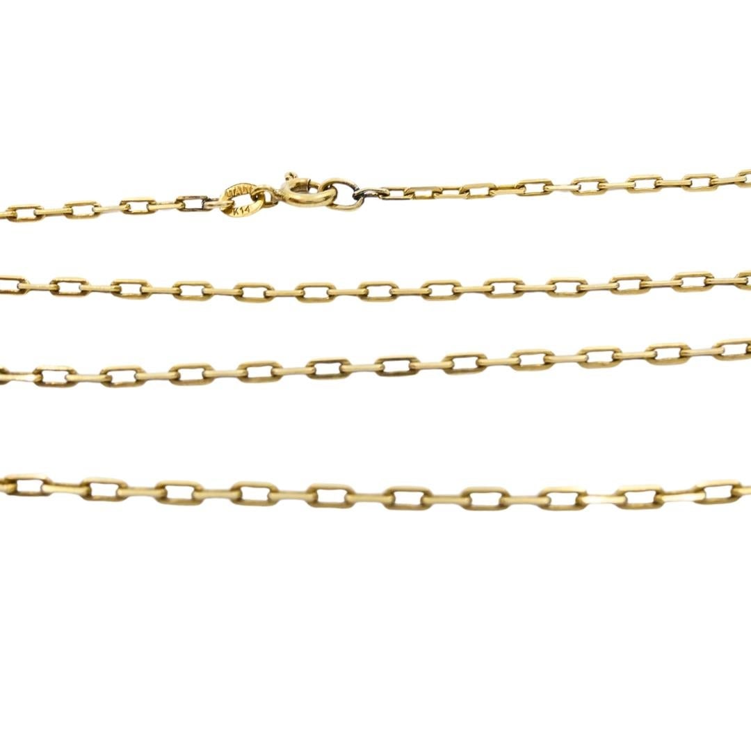 18k Diamond Key Pendant 14k Italian Gold Chain Necklace - 4