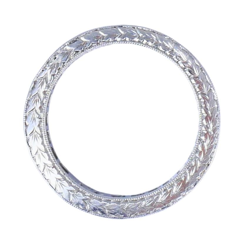 M Beaudry Princess Cut Diamond Eternity Band Platinum Size 6.5 Wedding Ring - 3