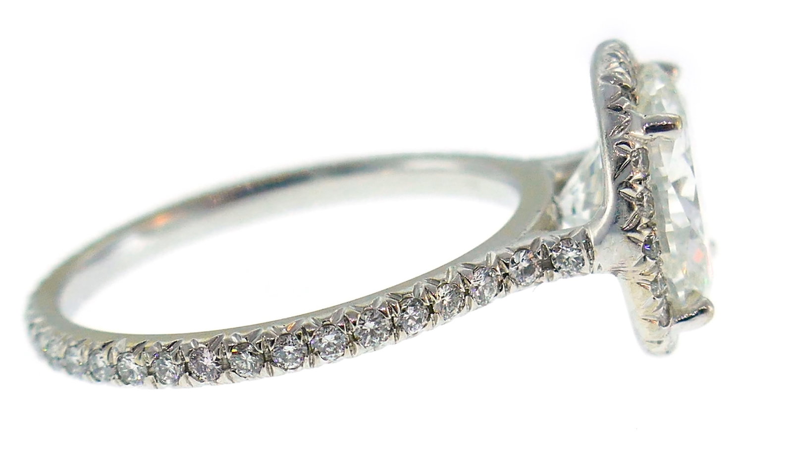 3.01 Carat Diamond G SI1 GIA White Gold Ring - 3