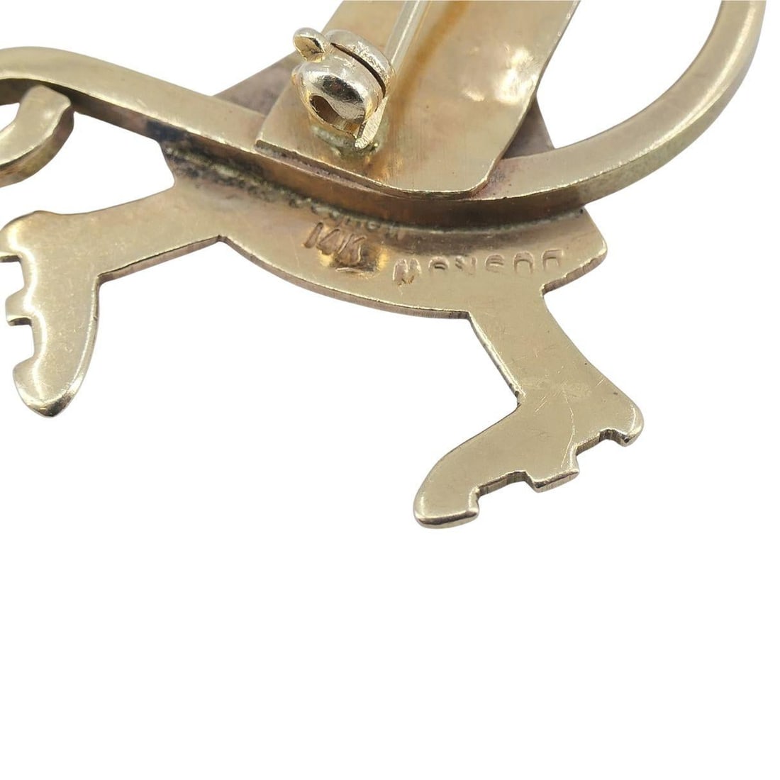 Vintage 14K Gold Monsco Golfer Brooch with Mercury Dime, Mid-Century - 4