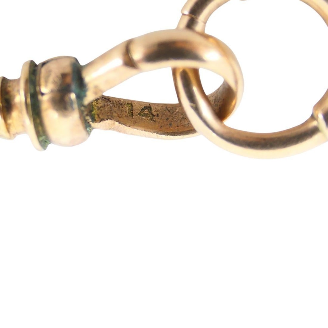 Vintage 14k Rose Gold Platinum Watch Chain Necklace - 5