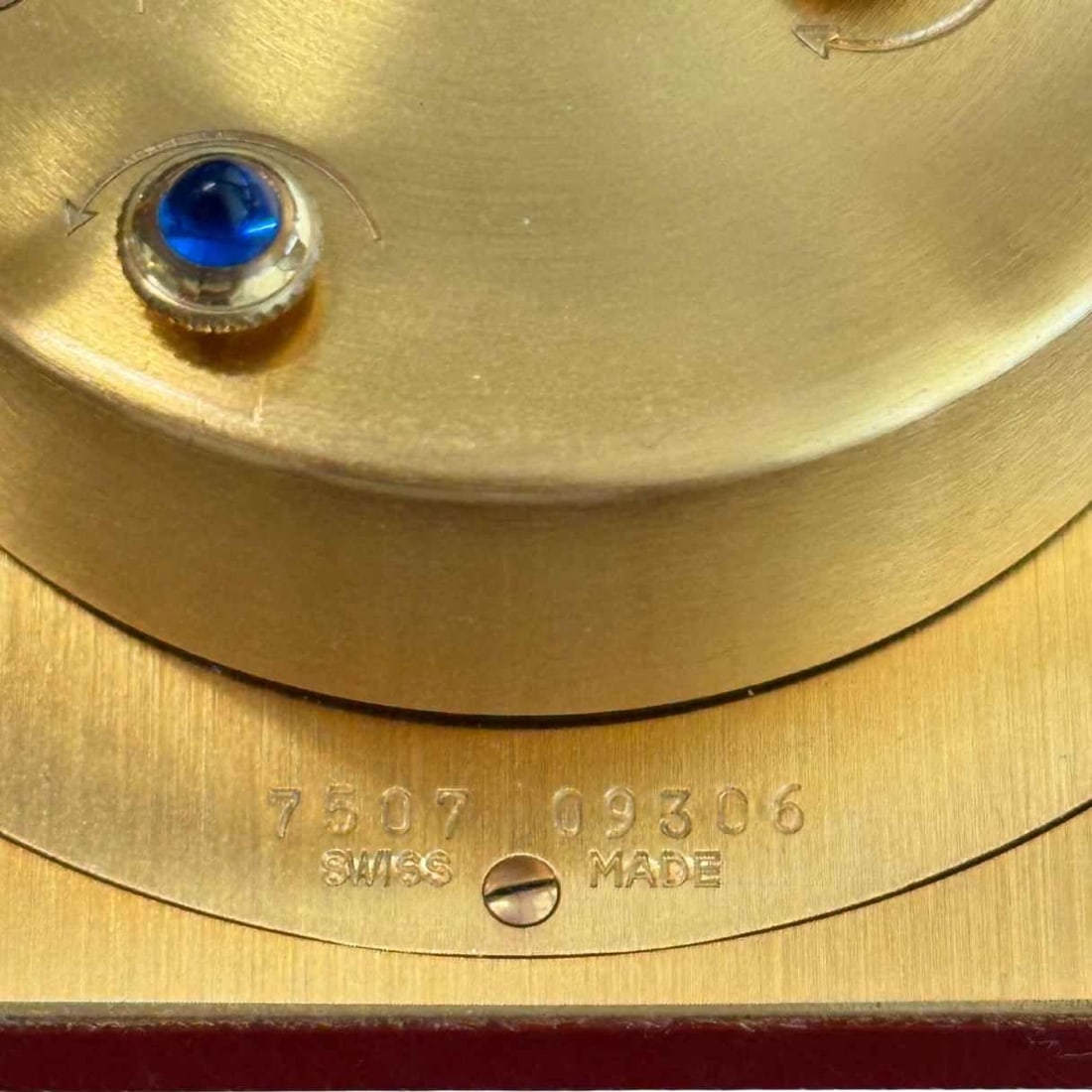 Vintage Cartier Paris Enamel Gold Plated Brass Manual Table Clock - 5