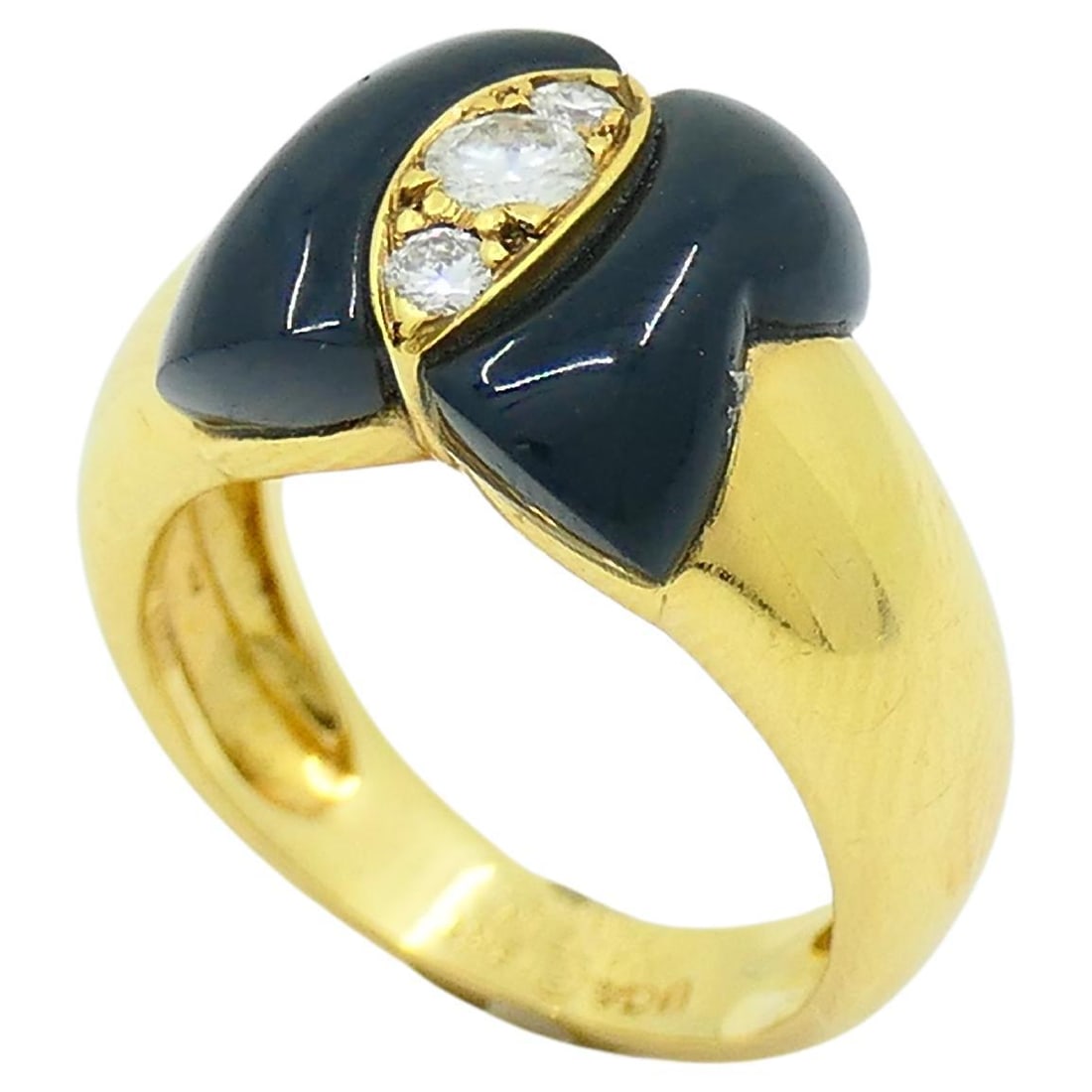 Van Cleef & Arpels Onyx Ring Diamond Papillon Ring - 5