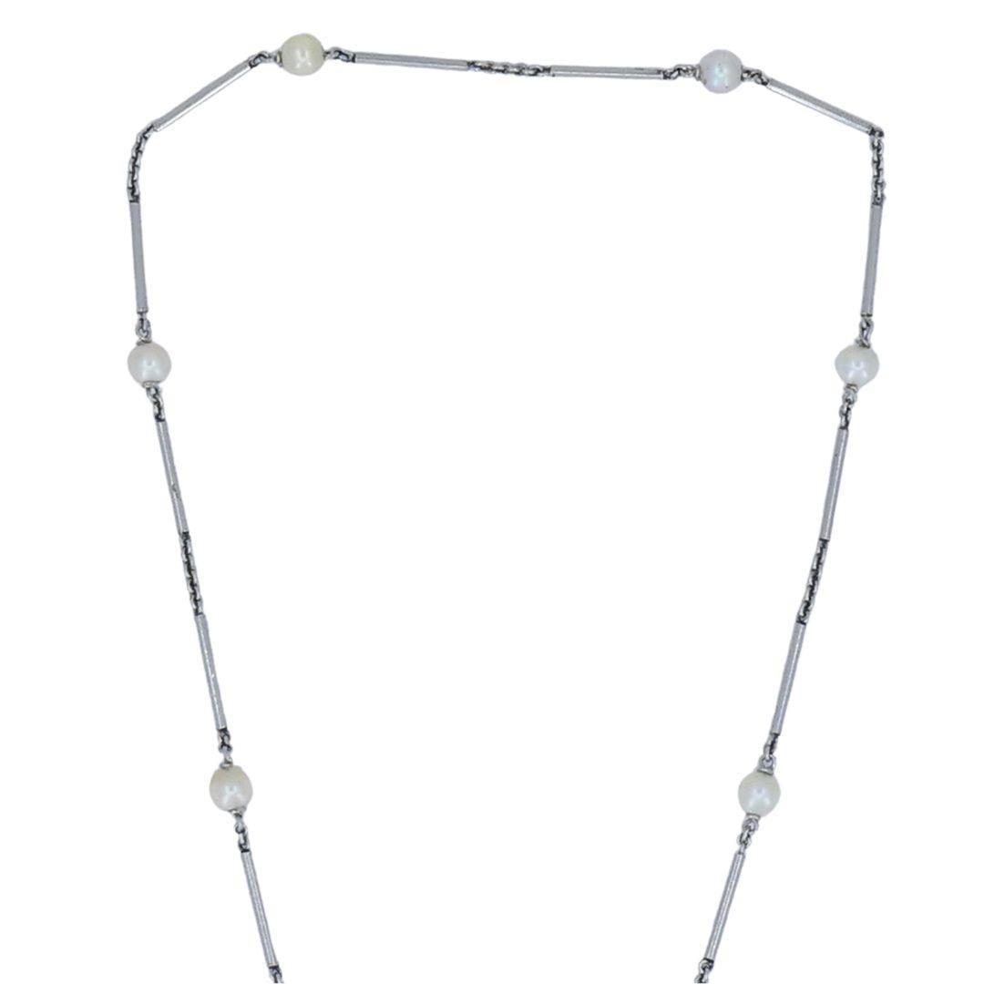 Sagittarius Astrological 14k Gold Platinum Pearl Watch Chain Pendant Necklace - 3