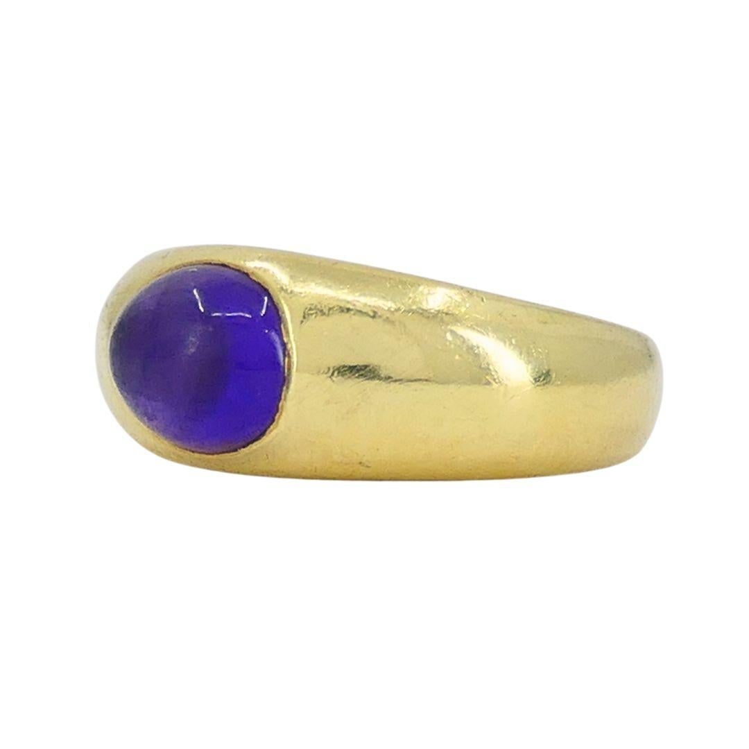 Vintage Tiffany & Co. 18k Gold Cabochon Amethyst Ring - 3