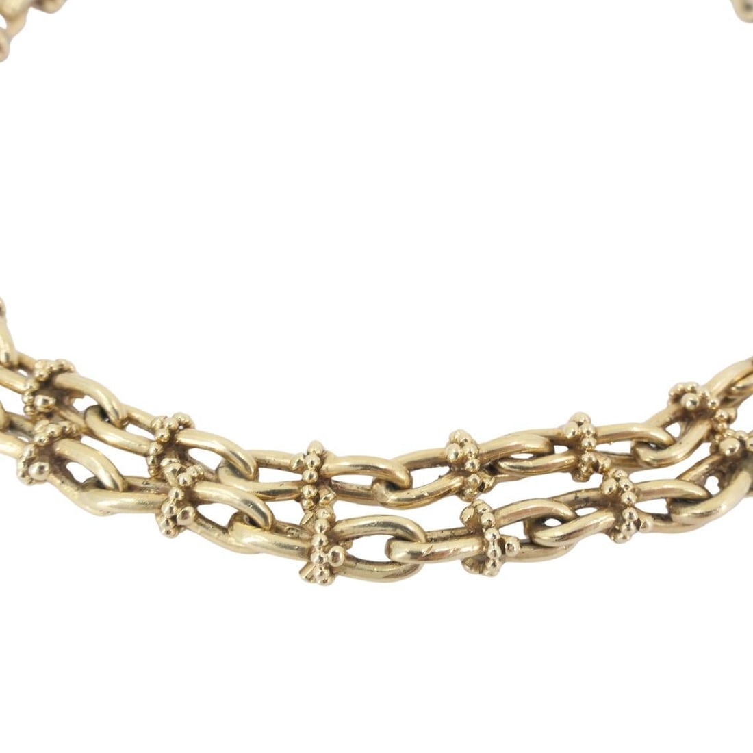 Vintage 14k Gold Nautical Chain Necklace Mariner Link Design - 4