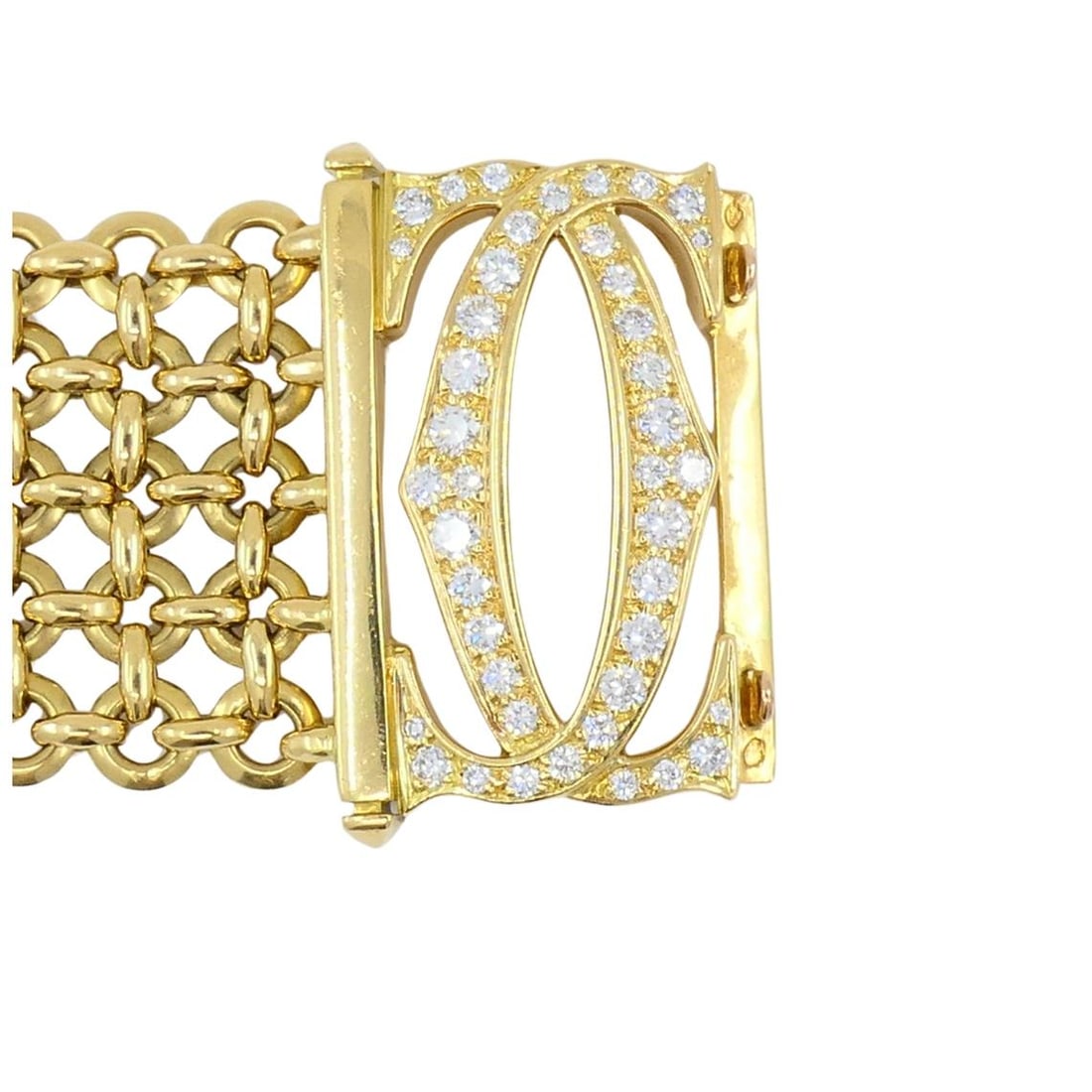 Cartier Penelope Bracelet Double C 18k Gold Diamond Link Bracelet - 4