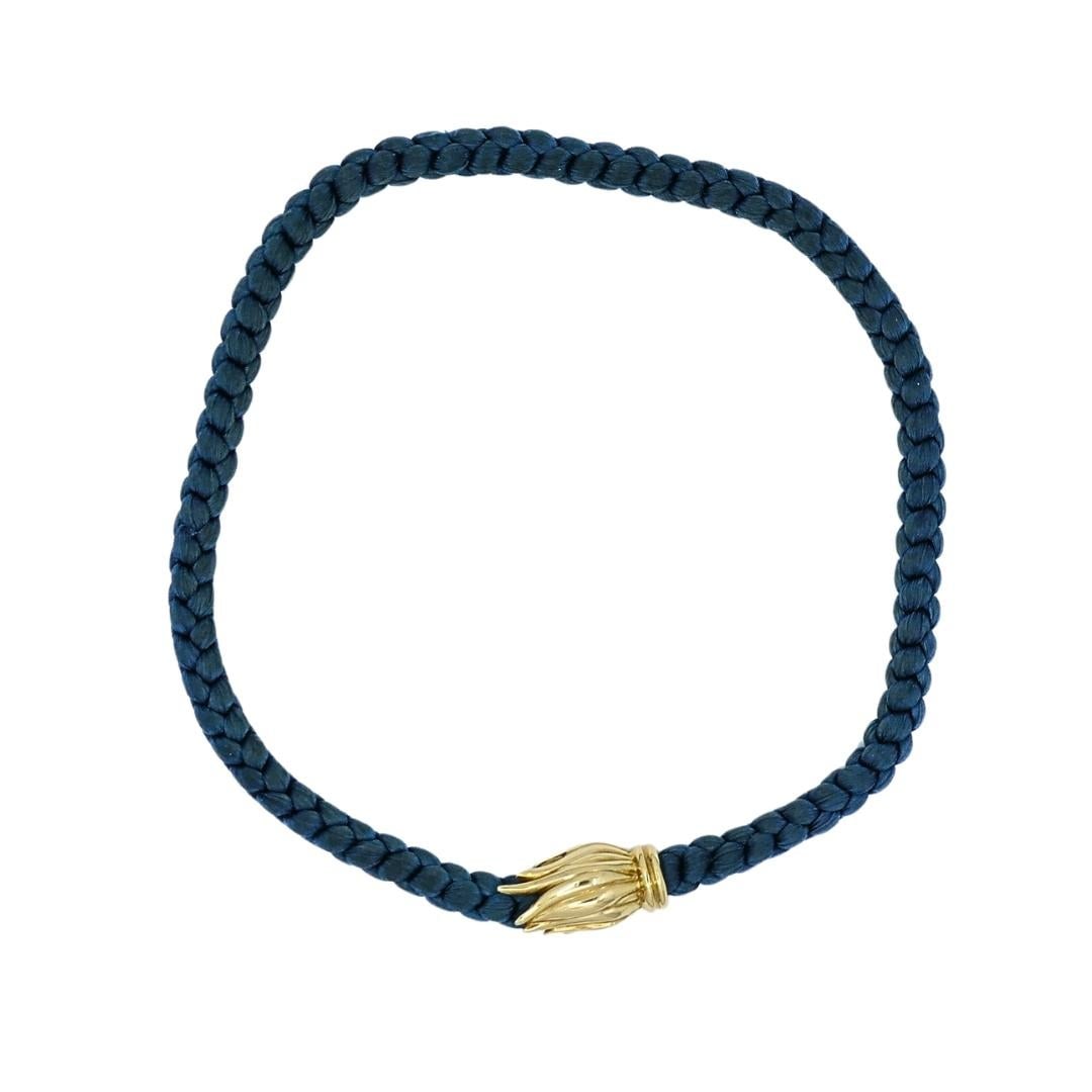 Tiffany & Co. 18k Gold Tulip Clasp Braided Cord Necklace - 3