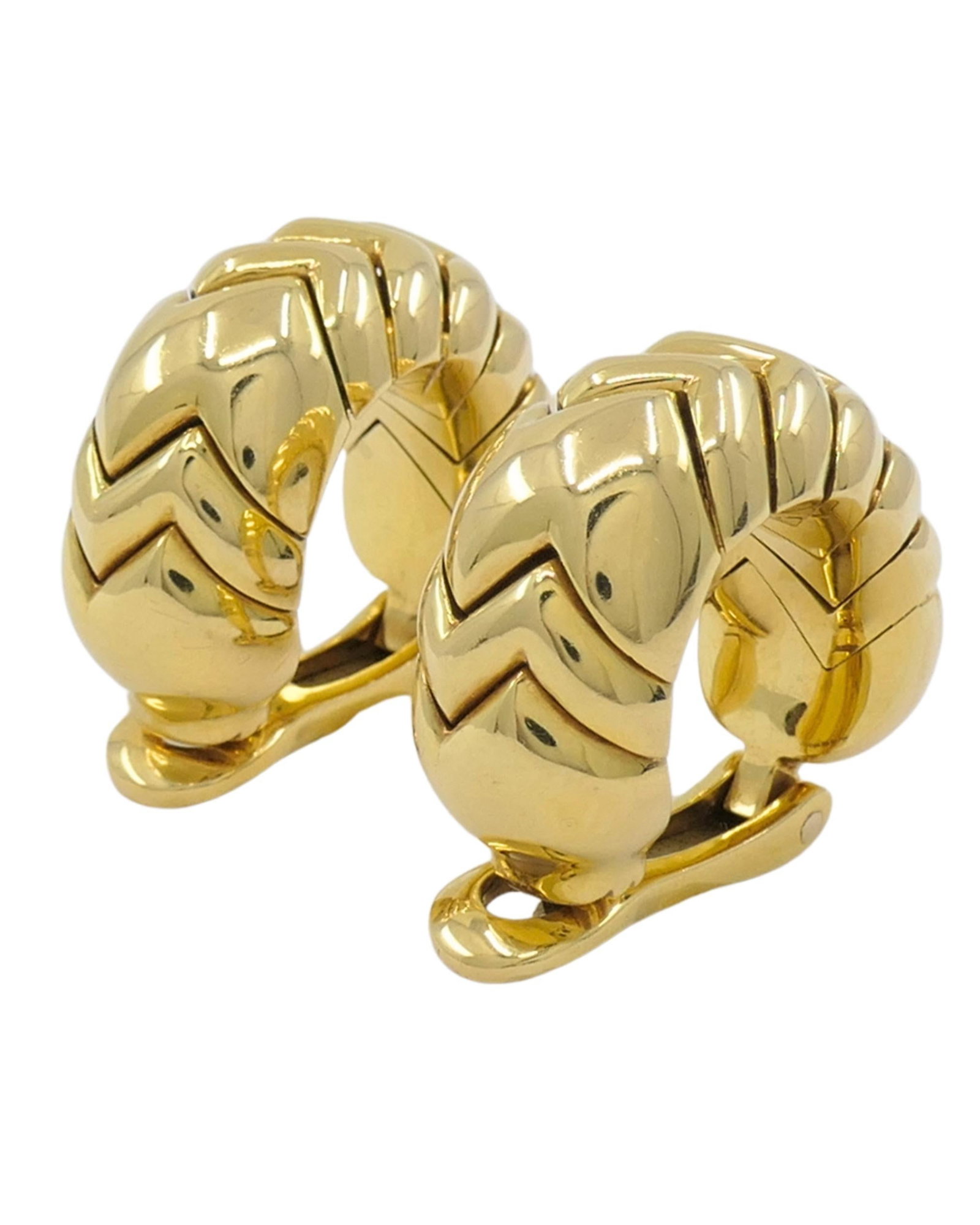 Bvlgari Bulgari Gold Earrings 18k Spiga Collection Clip-On - 4