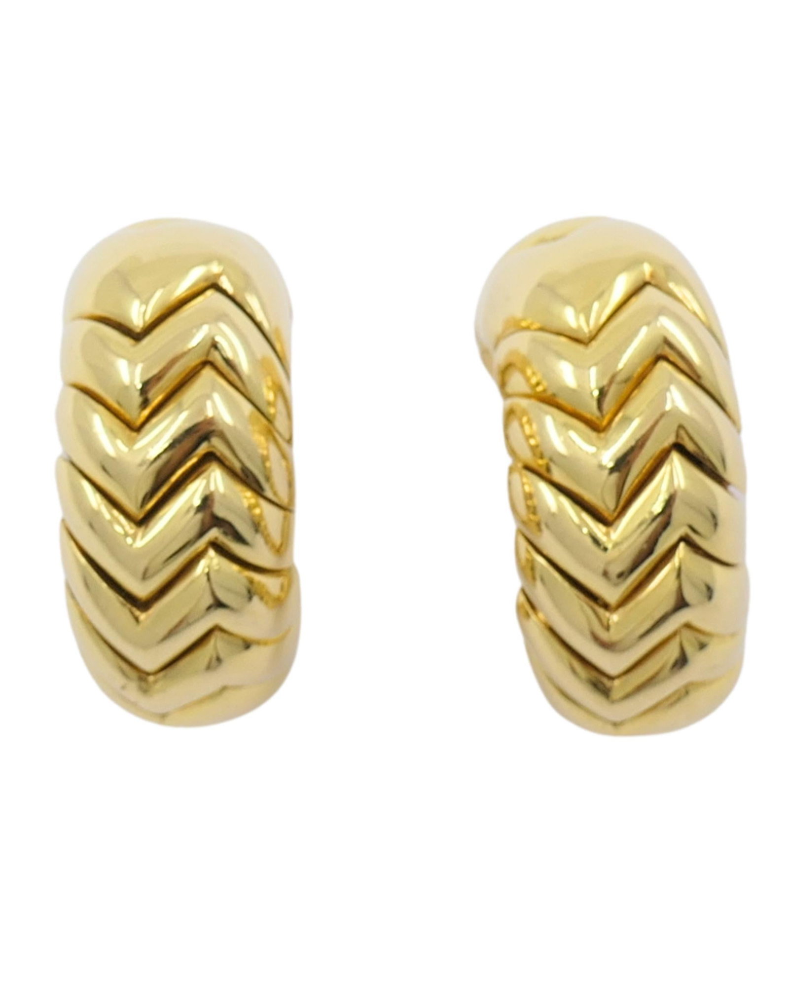 Bvlgari Bulgari Gold Earrings 18k Spiga Collection Clip-On - 5