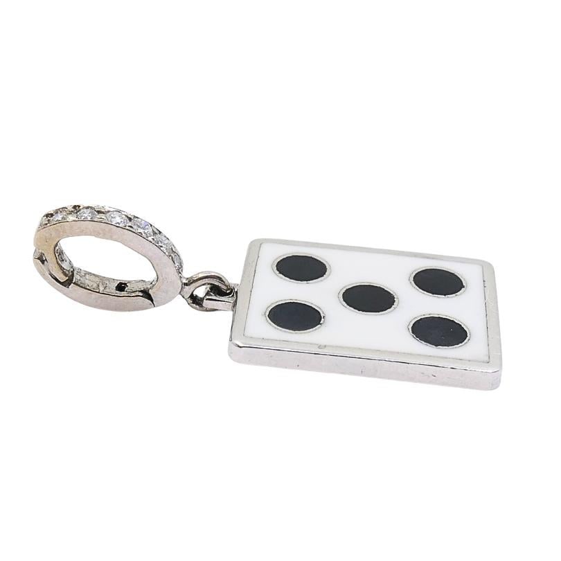 Vintage 12k Gold Domino Five Charm Pavé Diamond Bail - 3