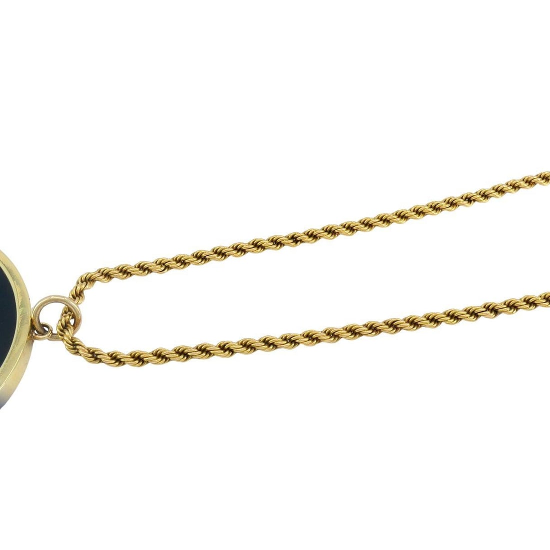 18k Gold Pietra Dura Style Putti Gemini Pendant Rope Chain Necklace - 5