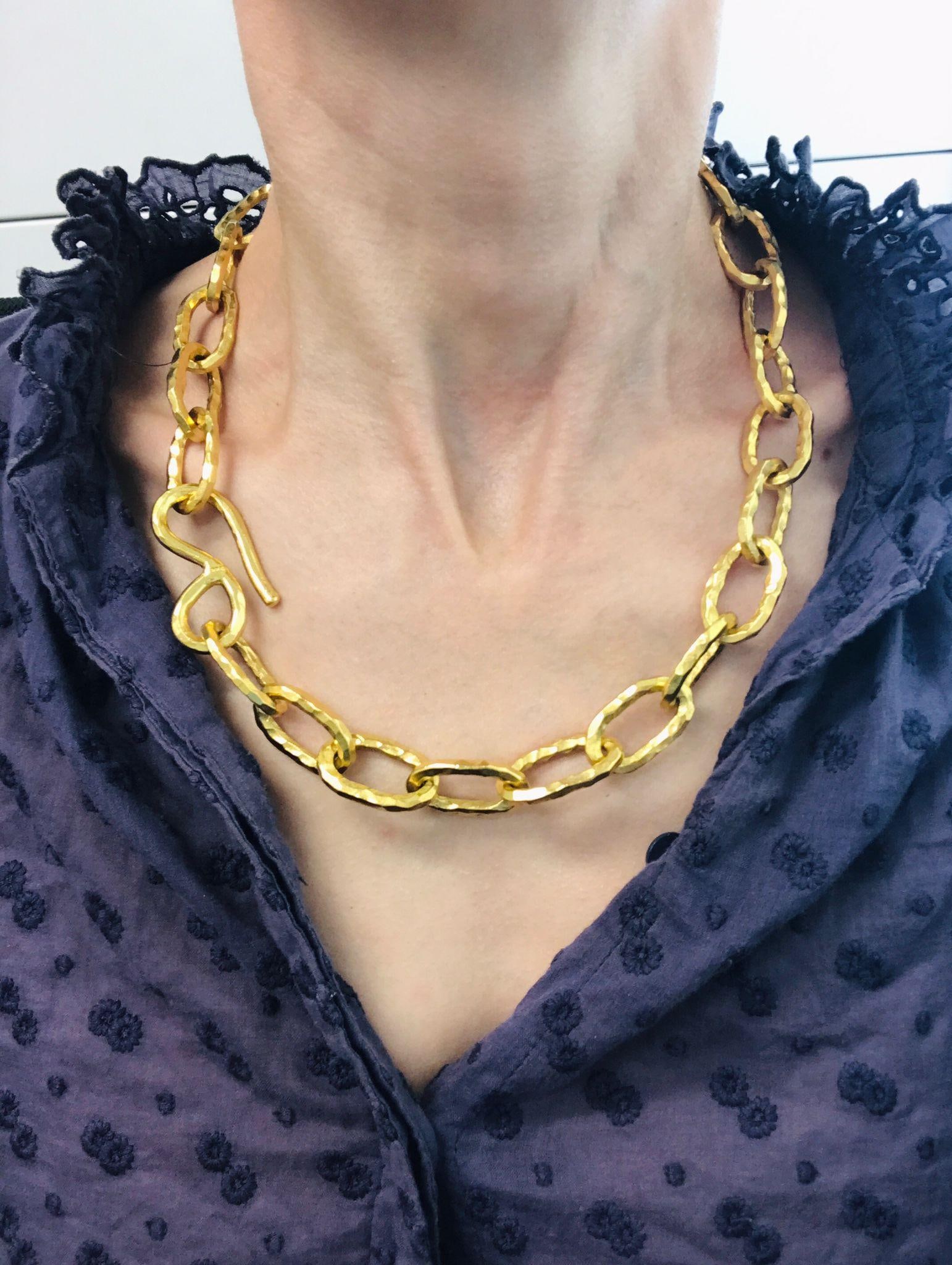 Jean Mahie Vintage 22k Gold Heavy Chain Necklace - 2