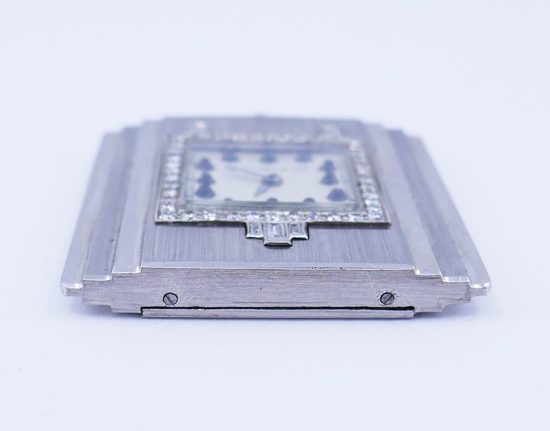 Vintage Tiffany & Co. Pocket Watch Pendant Platinum Diamond Estate Jewelry - 2