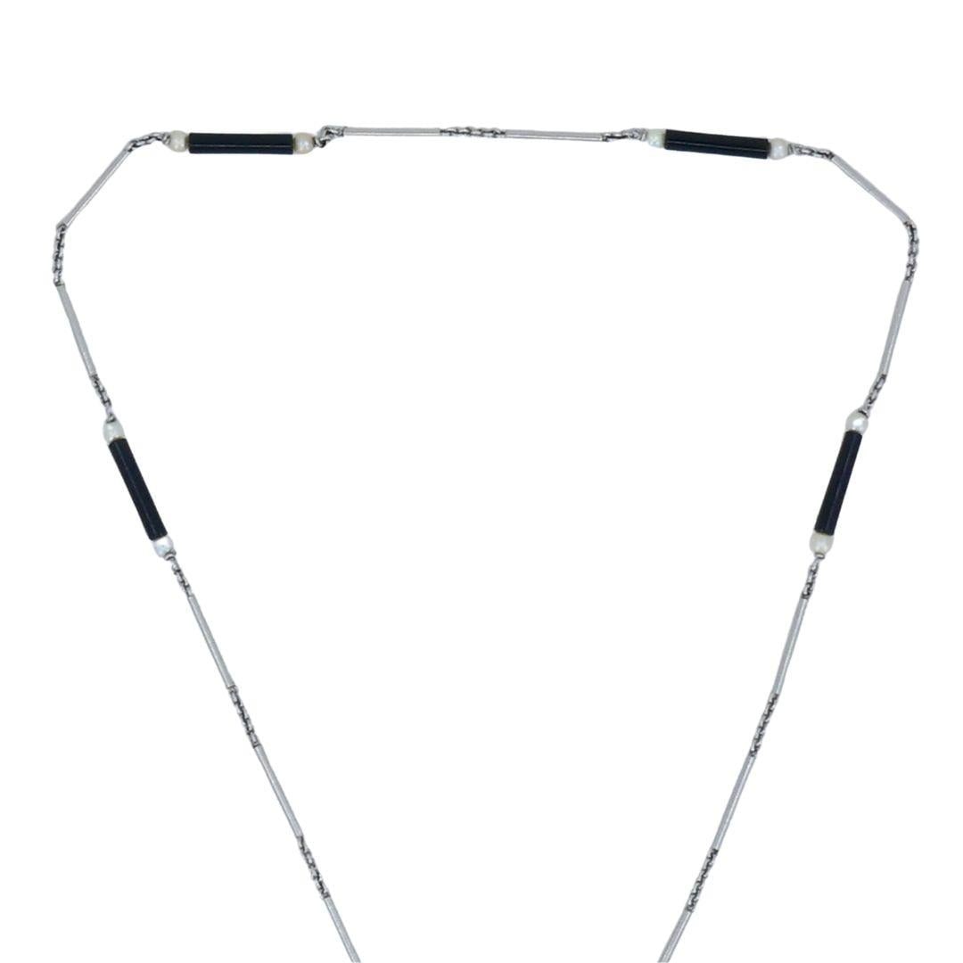 Sagittarius Astrological 14k Gold Platinum Onyx Watch Chain Pendant Necklace - 4