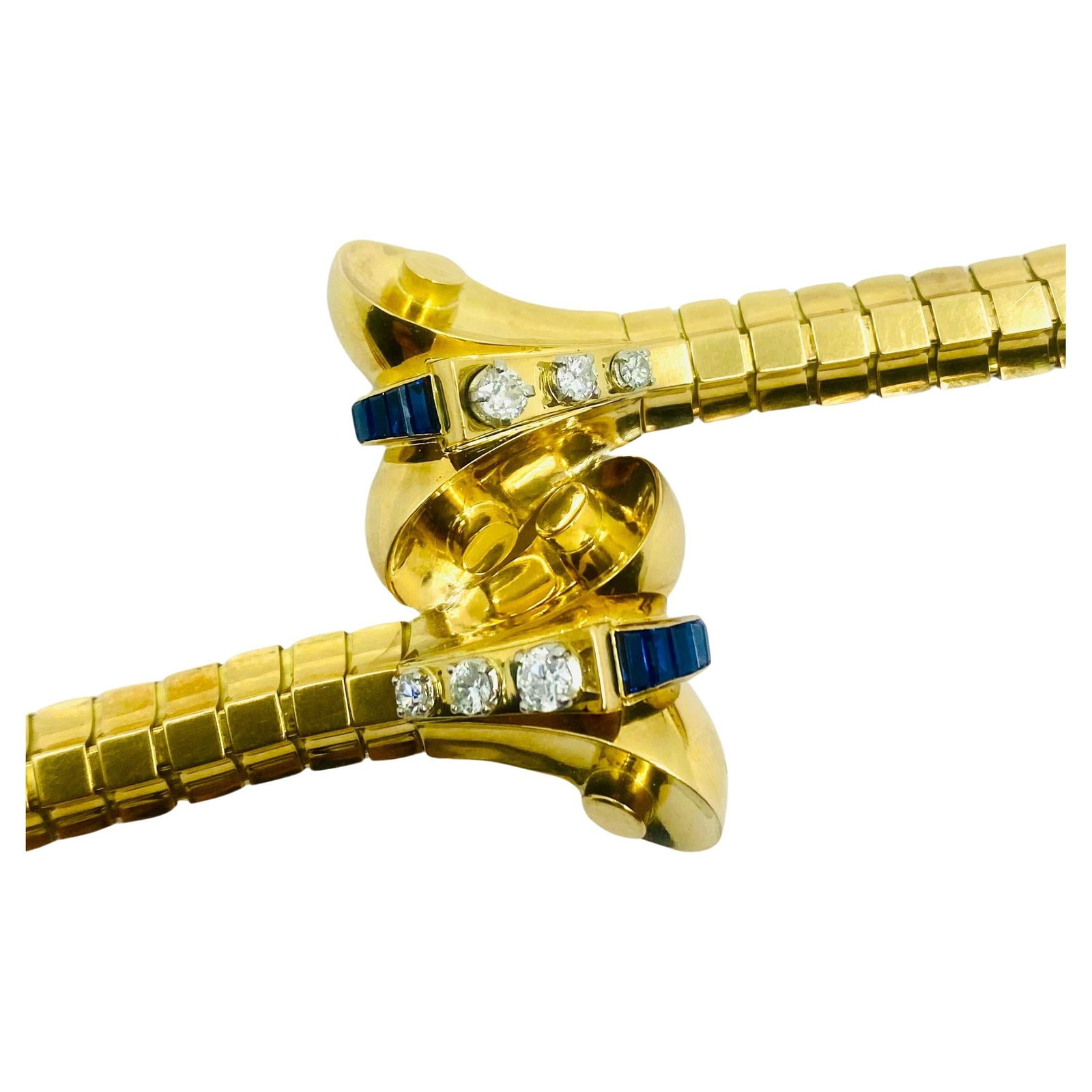 Van Cleef & Arpels Diamond Sapphire Gold Snake Bracelet - 5