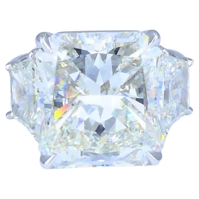 8.02-carat GIA Certified Diamond Ring 18k White Gold Modern Jewelry: A modern 18k white gold diamond ring with GIA certified cut-cornered rectangular modified brilliant cut diamond. The specialty brilliant cut combines the angular elegance of an emerald shape with the 