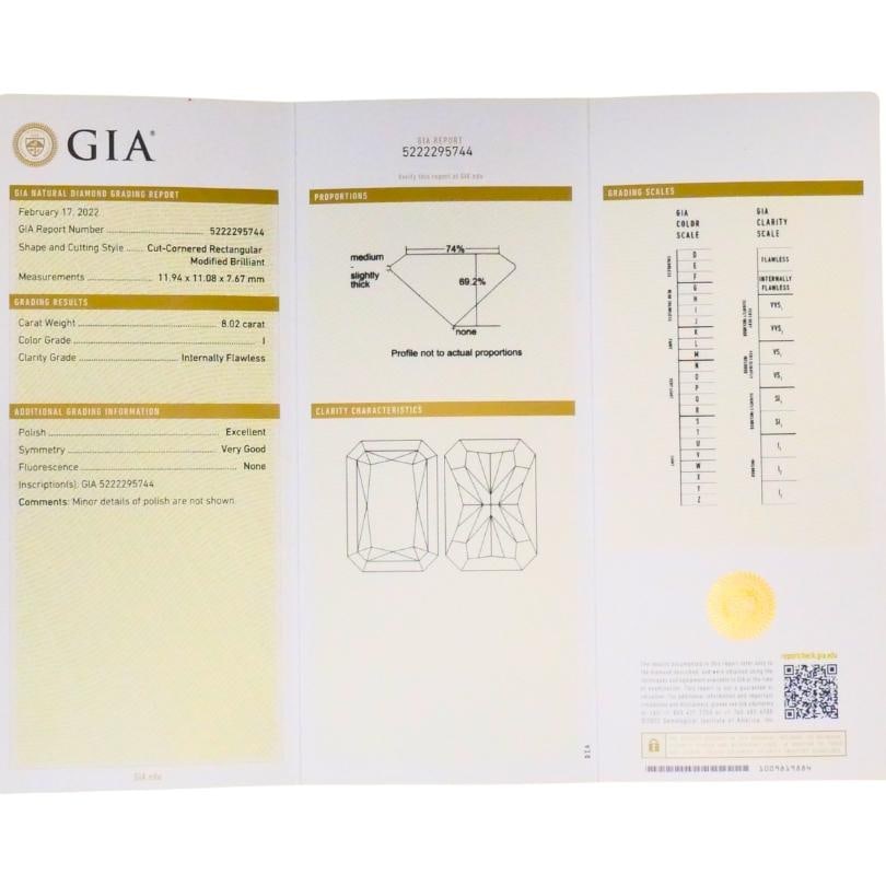 8.02-carat GIA Certified Diamond Ring 18k White Gold Modern Jewelry - 3