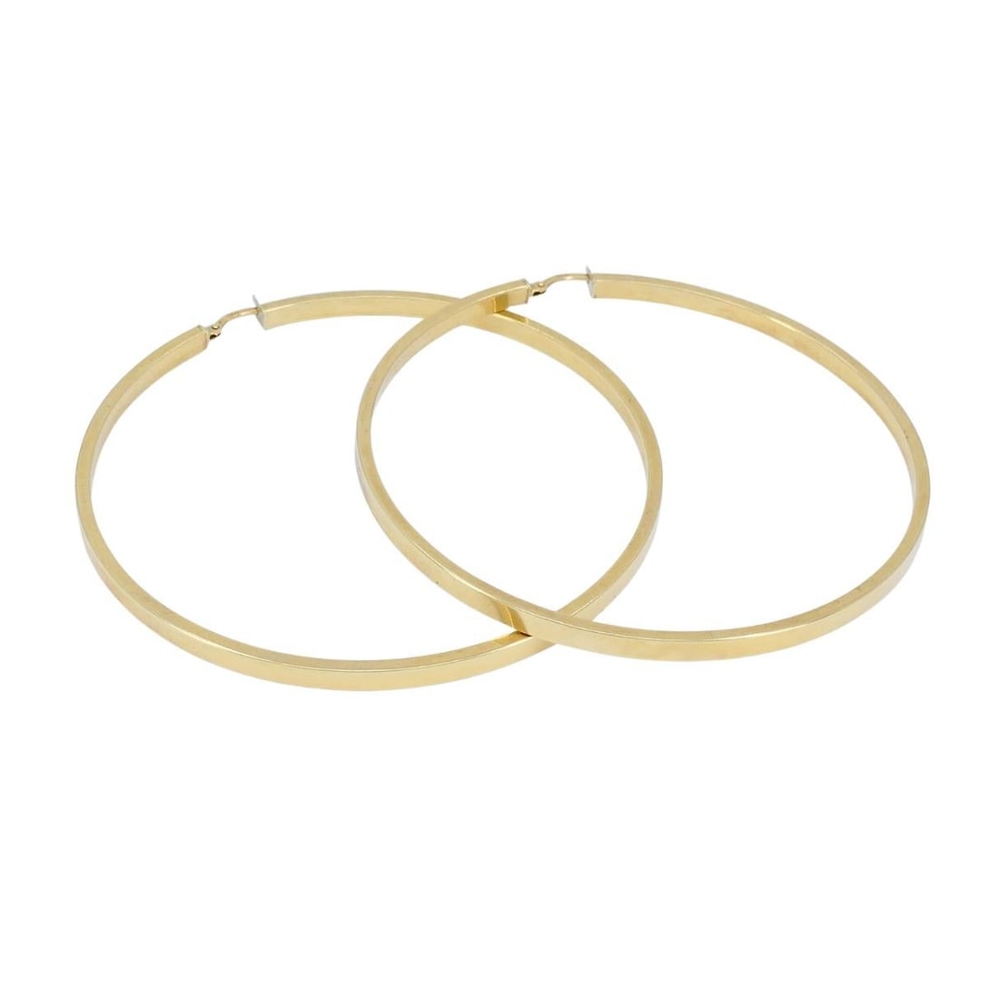 Vintage Italian 14k Gold Hoop Earrings, Late 20th Century - 4