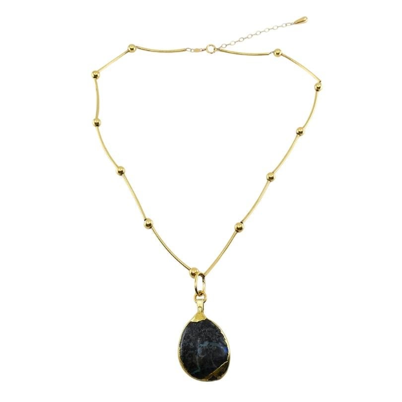 Opal Necklace 14k Gold Collar Necklace with Beads - 4