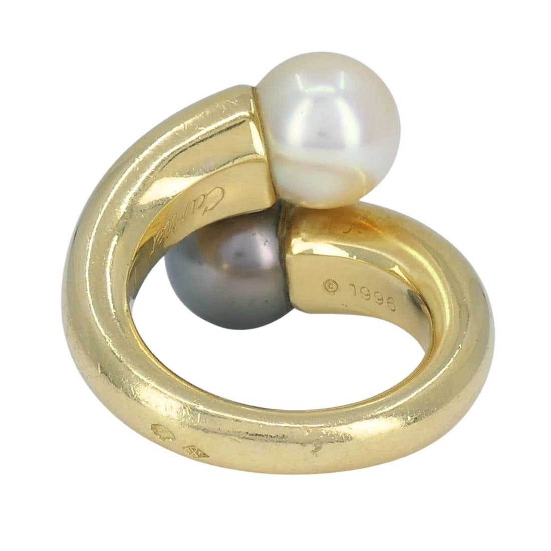 Vintage Cartier Toi et Moi 18k Gold Pearl Bypass Ring - 5