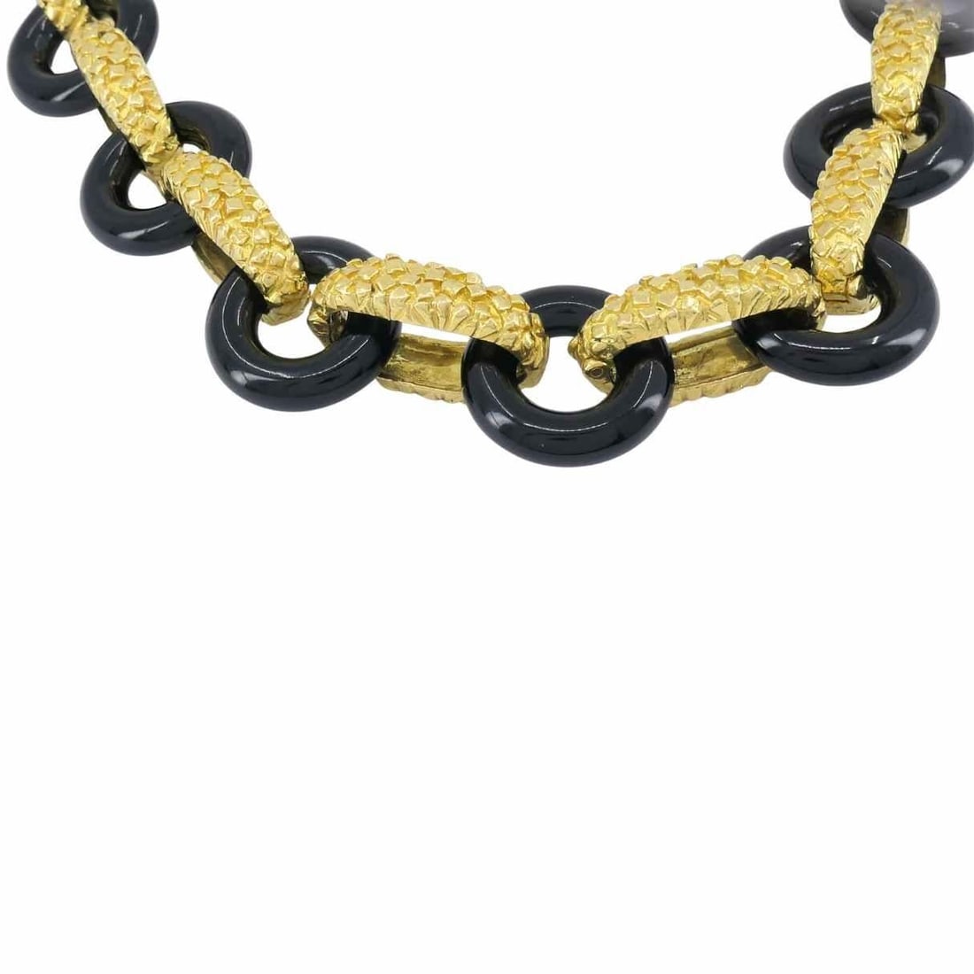 Vintage Tiffany & Co. 18k Gold Onyx Necklace - 4