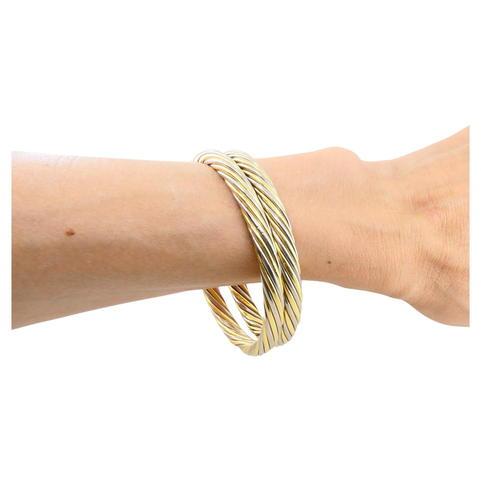 Vintage Van Cleef & Arpels Two-Tone Gold Pair of Bangles - 4
