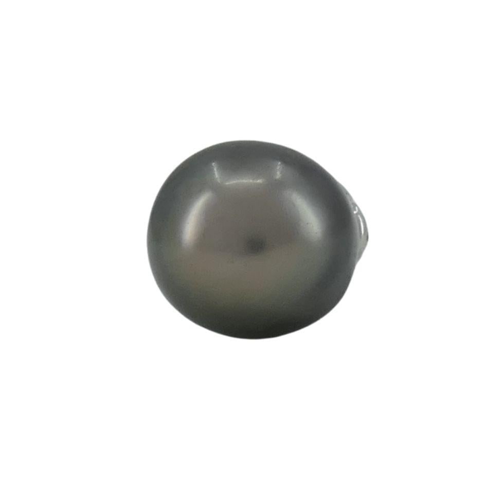 14k White Gold Tahitian Pearl Diamond Necklace Enhancer Pendant - 4