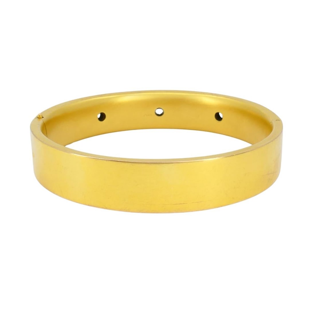 Vintage 10k Gold Masonic Diamond Bracelet Freemason Hinged Bangle - 4