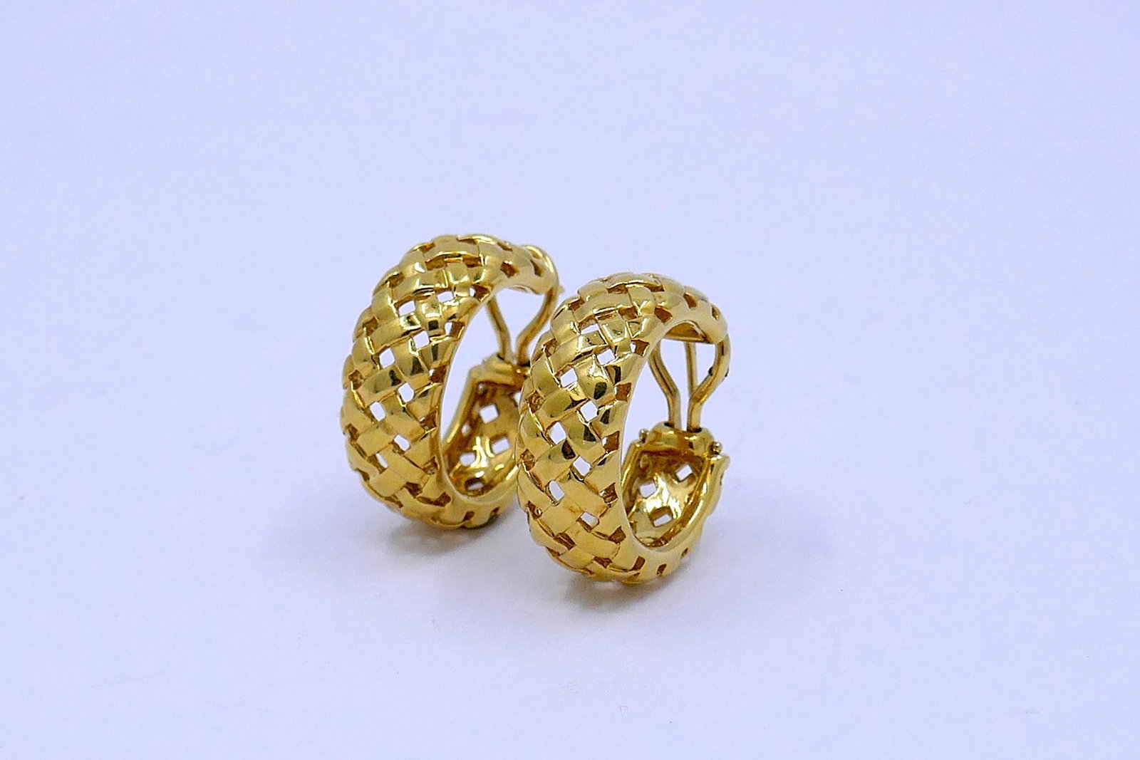 Tiffany & Co. Vannerie 18k Gold Woven Hoop Earrings - 2